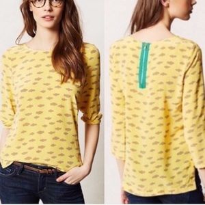Maeve by Anthropologie Cloud Silk Zipper Blouse